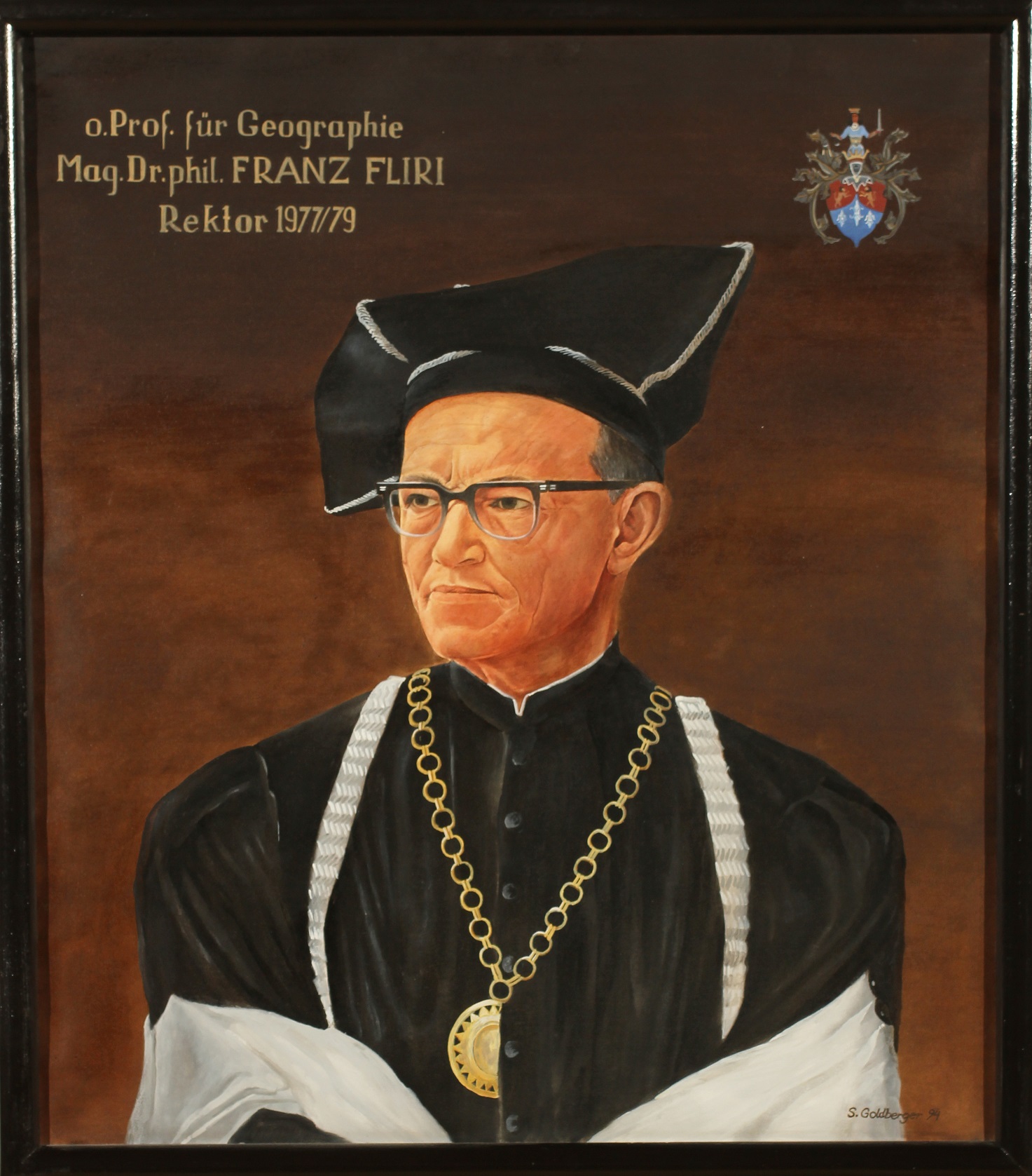 Siegfried Goldberger, Porträt Rektor Franz Fliri, 1994, Universität Innsbruck. Foto: Universität Innsbruck